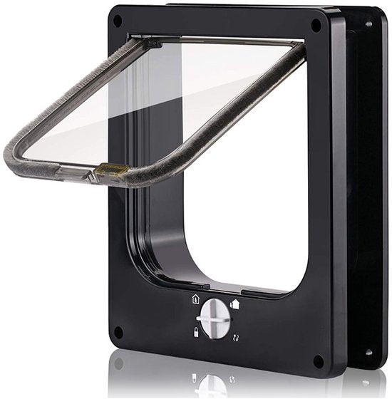 Premium Kattenluik Zwart 4-standen Weerbestendig