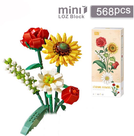 Bouwsteenboeket Mini-deeltjesbouwsteensimulatieboeket