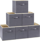 6 stuks Opbergdoos voor Kleding en Speelgoed- Duurzaam non-woven materiaal - Opvouwbaar ontwerp - Multifunctioneel en veelzijdig-33*33*33CM -grijs