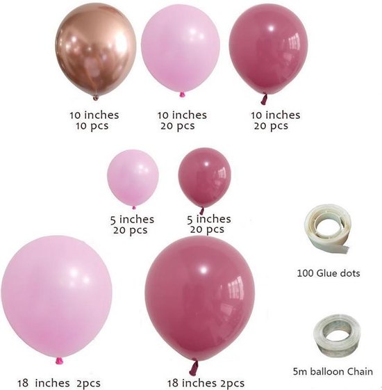 Unikorf 96-delige Ballonslinger & Rozetinten Ballonnen
