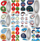 3000 Kerststickers op 6 Rollen – Ronde Zelfklevende Stickers voor Cadeaus, Verpakkingen en Kerstdecoratie
