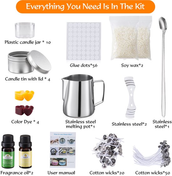 Zelfgemaakte aromatherapie-kaarsenset