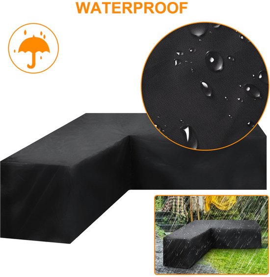 Premium Waterdichte Hoekbankhoes - 210D Oxford Stof, UV-bestendig, Sneeuw- en Winddicht - Geschikt voor Buitenmeubilair - 222 x 286 x 82 cm