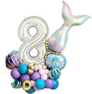 TDR-Digitale Zeemeermin Ballon Set 8 jaar -themafeest-Kinderfeestje-Decoratie set