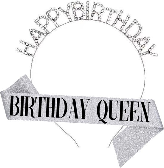 Merkloos Tiara-Sjerp 'Birthday Queen' Zilver