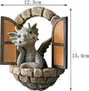 hoogkwalitatieve kunststof - decoratiefiguur Dinosaurus-T-Rex bij de raam-interieur-Tuinbeeld ophangbaar