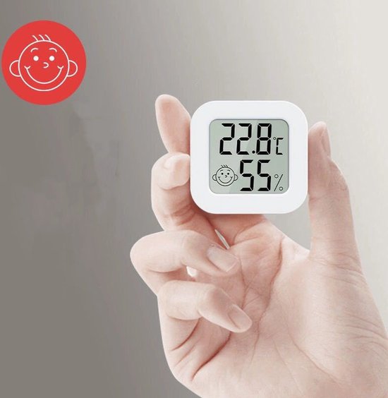 2-in-1 Mini Digitale Hygrometer en Weerstation - Temperatuur- en Luchtvochtigheidsmeter- wit