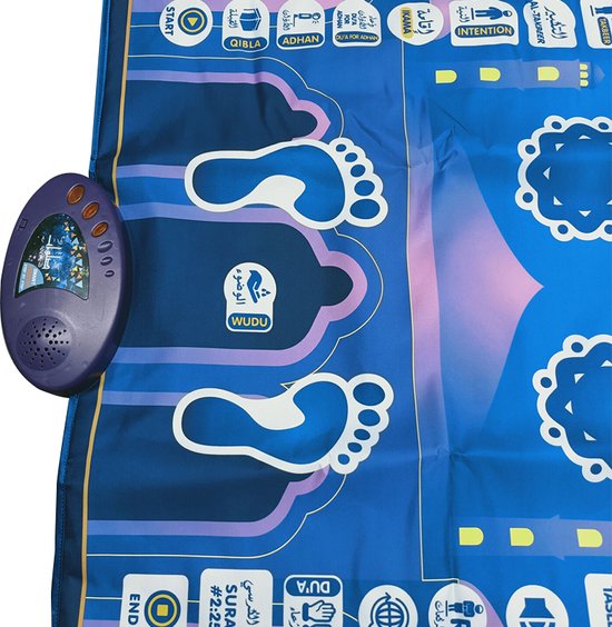 Interactieve Educatieve Gebedsmat - Islamitisch Blauw 111x71