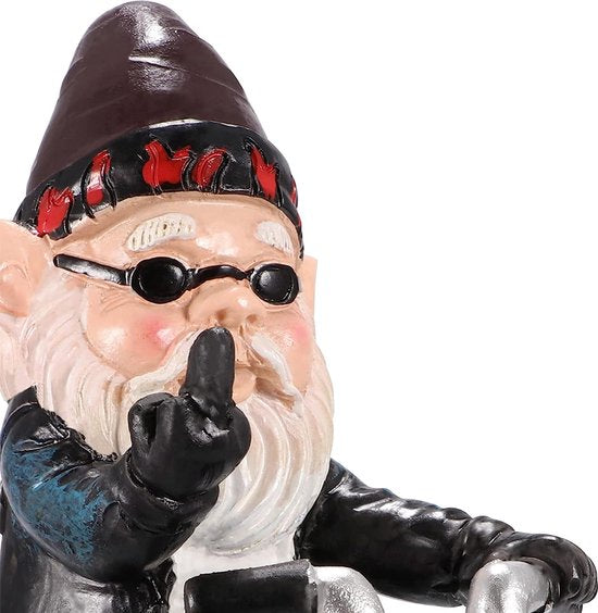 Grappige Tuinkabouter op Motor - 11x6.5x13CM