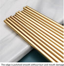 Roestvrijstalen eetstokjes vierkant goud - 5 paar