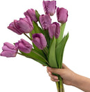 10 stuks Prachtige kunst tulp-Realistische Uitstraling - Duurzaam en Onderhoudsvriendelijk-paars