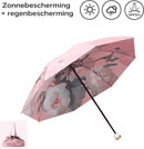 TDR-Opvouwbaar bloem paraplu - Zonbescherming Anti-Uv UPF50 + -Windproof- Stevig paraplu met diameter van 97 cm-roze