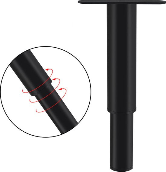 Set van 4 Verstelbare Metalen Meubelpoten - Zwart (8-13 cm)