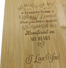 Bamboe Snij- & Serveerplank ‘Handprint on My Heart’ - Borrelplank-Een Uniek Cadeau voor Elke Gelegenheid-28*22cm