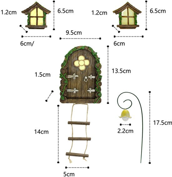 Elf lichtgevende deur- en raamhangers creatieve hars puntige
