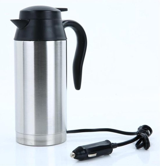 TDR - 750 ml auto waterkoker roestvrij staal 24 V sigarettenaansteker reiswaterkoker voor water en koffie