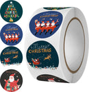 3000 Kerststickers op 6 Rollen – Ronde Zelfklevende Stickers voor Cadeaus, Verpakkingen en Kerstdecoratie