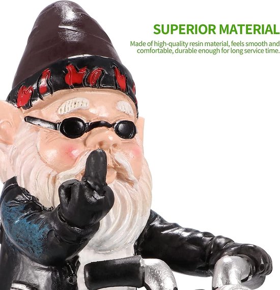 Grappige Tuinkabouter op Motor - 11x6.5x13CM