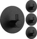 4x Zelfklevende Handdoekhaakjes Zwart - Modern Aluminium