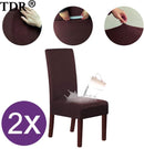 2 stuks waterdichte stoelhoezen eetkamerstoel - donkerbruin