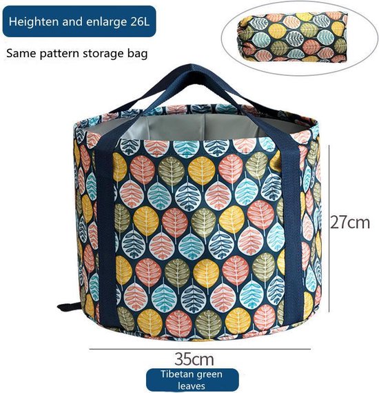 Opvouwbaar waterdichte bad - geschikt voor voetenbad / kleren wassen / etc - 26L extra large