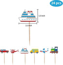 45 delig verjaardagset - Thema: Vervoer (Boot, Helikopter, Bus, Trein, Vliegtuig,  Auto) - Versiering voor feestjes, verjaardag