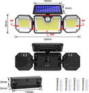 Solar Wandlamp met Bewegingssensor en Afstandsbediening - Op Zonne-energie - 226 LED's - Waterdicht - Tuinverlichting - 3 Verstelbare Lampen