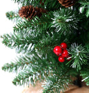 Luxe Mini Kerstboom – Met 1.5 meter Warme LED Verlichting, Dennenappels en Rode Bessen – Sfeervolle Kerstdecoratie-60 cm