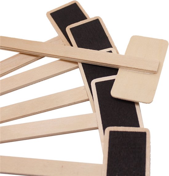 20 Stuks Houten Krijtbord Plantenlabels met Paaltjes