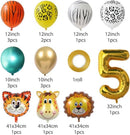19 delig verjaardag ballonnen set - 5 jaar - Thema: Dieren