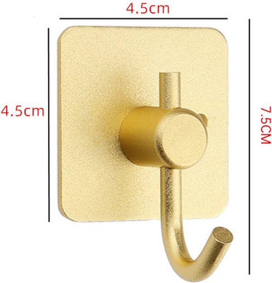 Unikorf 4x Zelfklevende Handdoekhaakjes/Ophanghaken - Goud