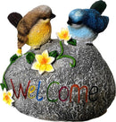 Landelijke Hars Vogeldecoratie Warm Welkom 15x6x14cm