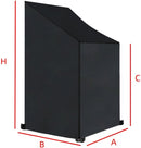 TDR - Waterdichte Stoelhoes - Tuinstoel hoes - Voor buiten  in de tuin, balkon of terras -  Regen- En Sneeuwbeschermingshoes - 64 x 64 x 120/70 CM - Zwart