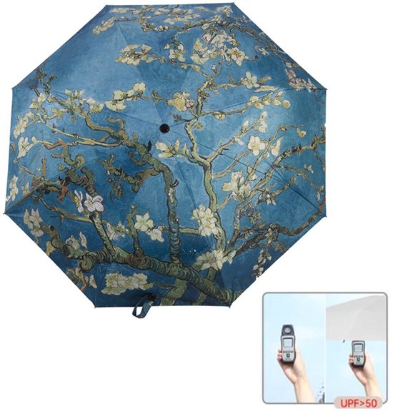 Opvouwbaar paraplu - Zonbescherming Anti-Uv UPF50 + -Windproof- Stevig paraplu - Automatisch -Van Gogh