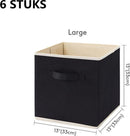6 stuks Opbergdoos voor Kleding en Speelgoed- Duurzaam non-woven materiaal - Opvouwbaar ontwerp - Multifunctioneel en veelzijdig-33*33*33CM- zwart