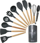 TDR - Kookgerei set met Houder 11-delig - Hout met Siliconen