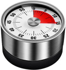Multifunctionele Kookwekker & Kindertimer - Stijlvol RVS Ontwerp, Magnetisch, Tot 59 Min Instelbaar - Ontwikkel Tijdsbesef bij Kinderen-wit