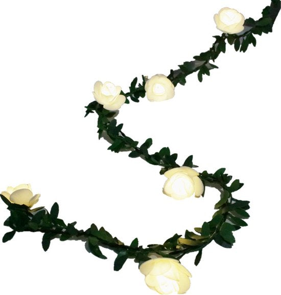led lichtsnoer rose vine met warm wit licht 3 meter 20 lichtjes-werkt op batterij