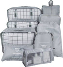 9 delige reisopbergtassenset-Packing Cubes-Bagage organizers- Duurzaamheid en Stijlvol Reizen- grijs