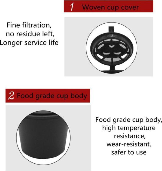 Hervulbare koffiecapsulefilter 4 stuks voor Nespresso