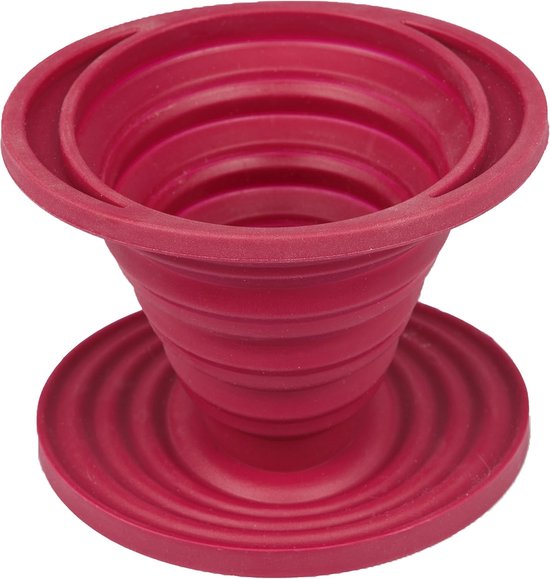 Opvouwbare siliconen koffie filter rood