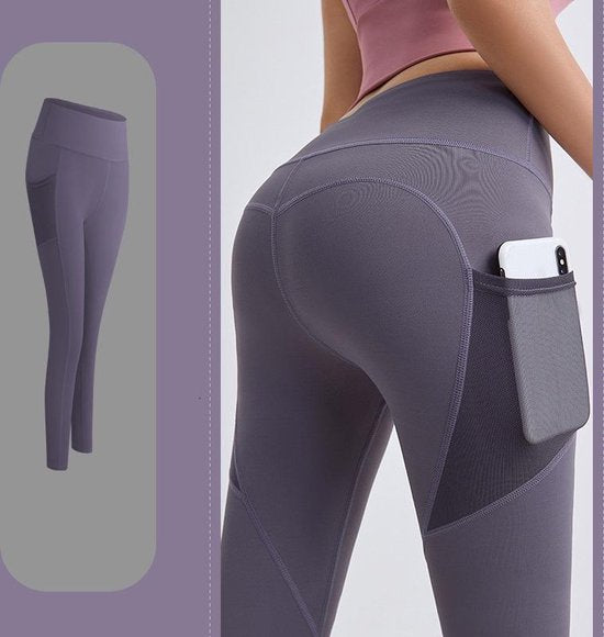 Paars Dames Yoga Legging - Sportbroek - L
