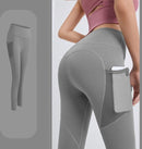 TDR - Fitness broek - Sportlegging - Yoga Broek -  Yogalegging - Dames - Grijs- XL