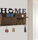 Grote Stijlvolle Wandgemonteerde Sleutelhouder met 'HOME' Design - Functionaliteit en Esthetiek in Eén-38*7.5*17cm-donkerbruin