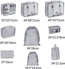 9 delige reisopbergtassenset-Packing Cubes-Bagage organizers- Duurzaamheid en Stijlvol Reizen- grijs