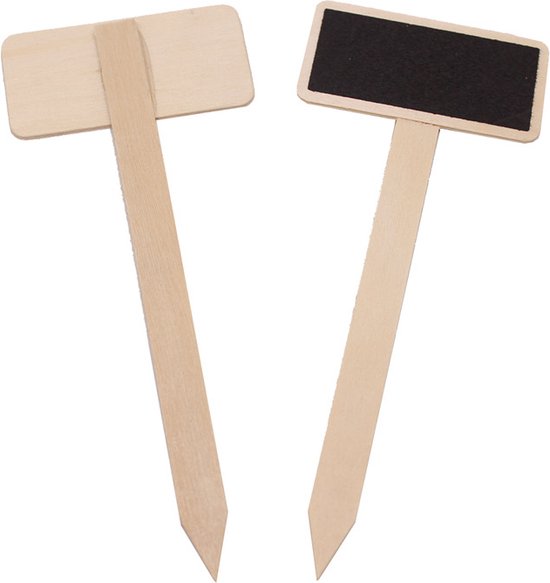 20 Stuks Houten Krijtbord Plantenlabels met Paaltjes