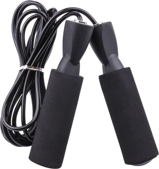 TDR - Fitness set 7-in-1 - Ab roller | Buikspiertrainer | Stretchband | Trainingswiel | Opdruksteunen | Push-up bars | Springtouw | Fitnessmat | Kniemat| Sportset | Thuis fitness - Zwart