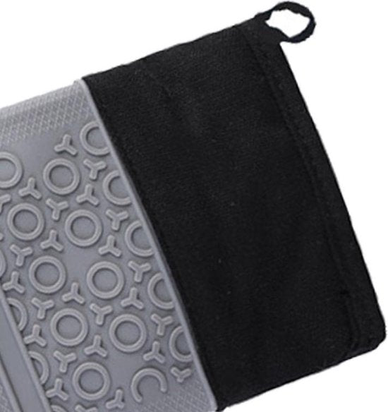 Siliconen ovenwanten 1 paars(2 stuks) met Zachte Katoenen Voering- hittebestendig tot 260 °C anti-slip lange bakhandschoenen voor koken bakken-lichtgrijs