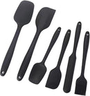 6 stuks Silliconen Spatel set -Pannenlikker - BPA vrij-Spatel voor de keuken-zwart