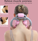 Fitness & Massage Set - De ultieme combinatie voor verbetering van lichaamsvorm en ontspanning - 1x Multifunctionele fitness en afslank klem & 1x Massage handvat met Rollers - Roze